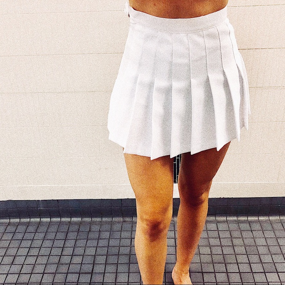 Varsity plain white skirt